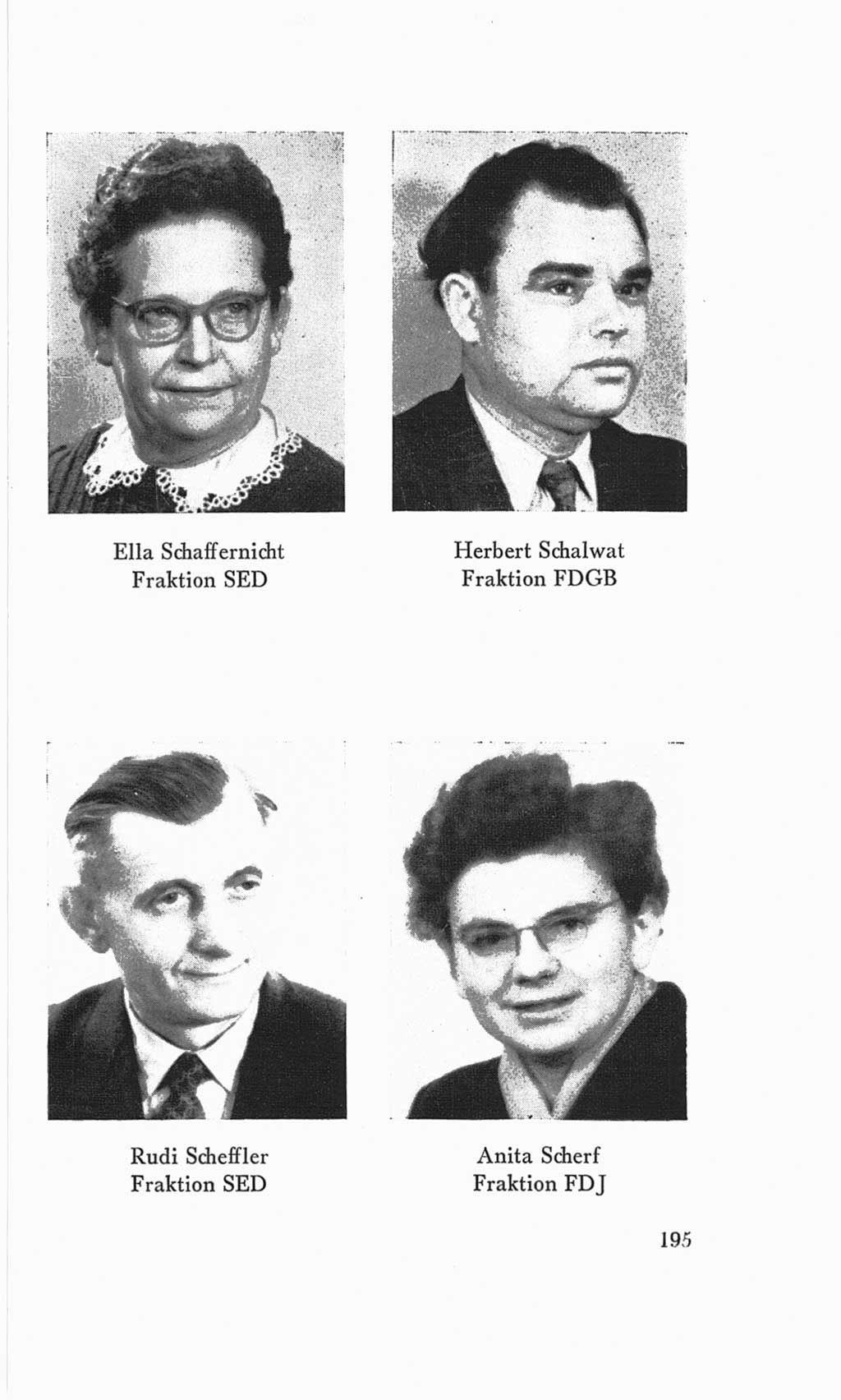 Handbuch der Volkskammer (VK) der Deutschen Demokratischen Republik (DDR), 3. Wahlperiode 1958-1963, Seite 195 (Hdb. VK. DDR 3. WP. 1958-1963, S. 195)