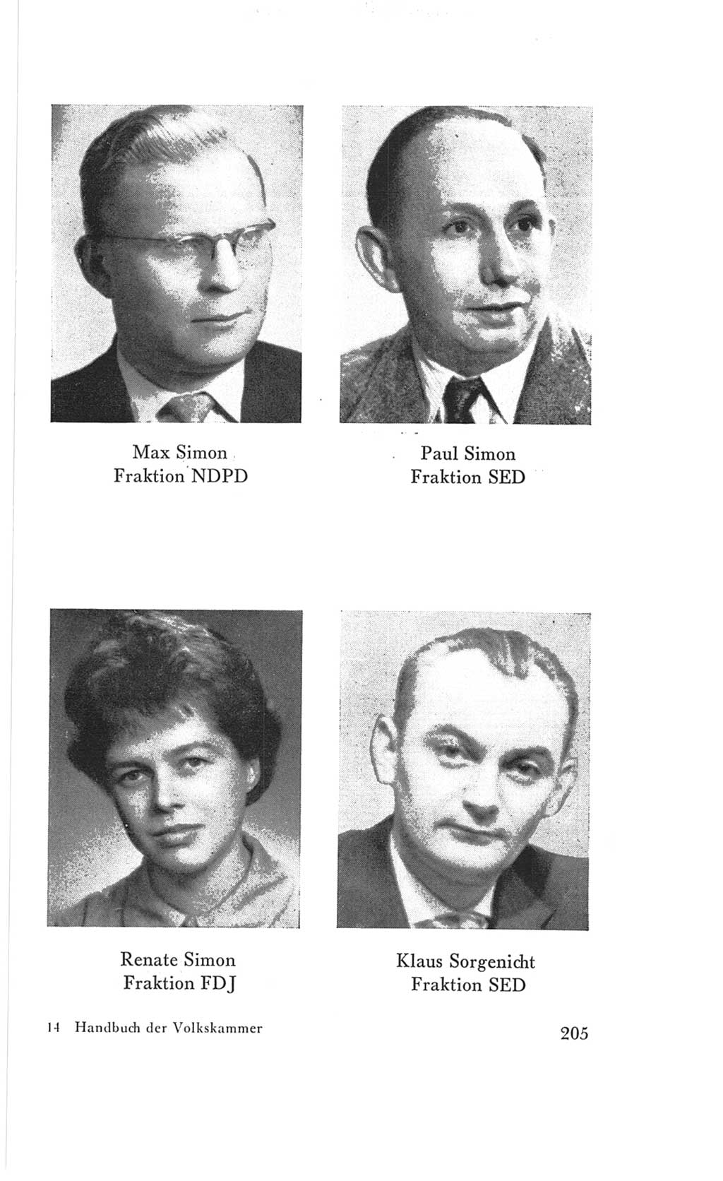 Handbuch der Volkskammer (VK) der Deutschen Demokratischen Republik (DDR), 3. Wahlperiode 1958-1963, Seite 205 (Hdb. VK. DDR 3. WP. 1958-1963, S. 205)