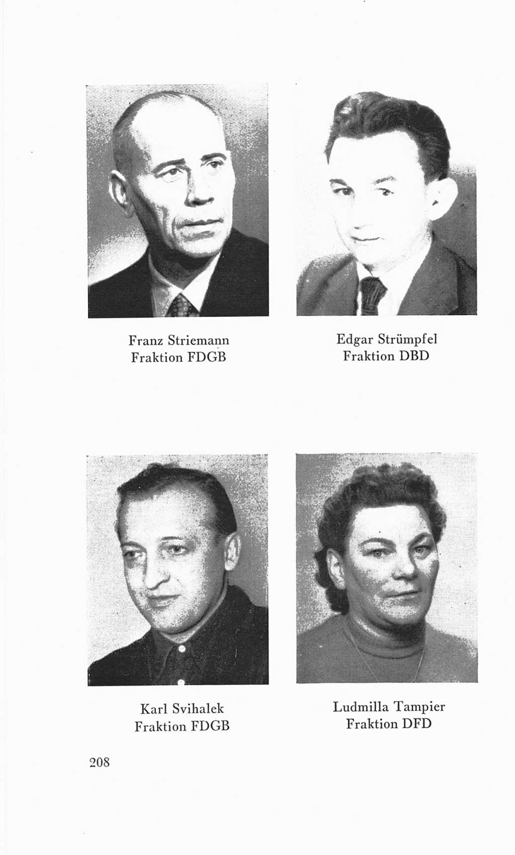 Handbuch der Volkskammer (VK) der Deutschen Demokratischen Republik (DDR), 3. Wahlperiode 1958-1963, Seite 208 (Hdb. VK. DDR 3. WP. 1958-1963, S. 208)