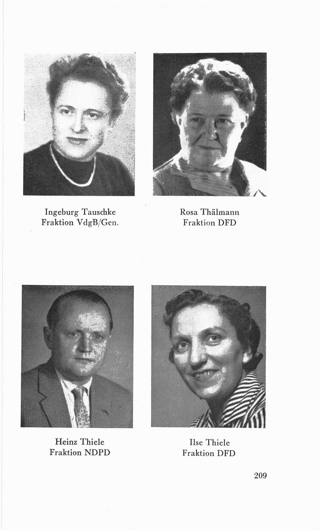 Handbuch der Volkskammer (VK) der Deutschen Demokratischen Republik (DDR), 3. Wahlperiode 1958-1963, Seite 209 (Hdb. VK. DDR 3. WP. 1958-1963, S. 209)