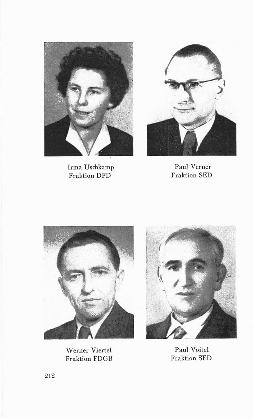 Handbuch der Volkskammer (VK) der Deutschen Demokratischen Republik (DDR), 3. Wahlperiode 1958-1963, Seite 212 (Hdb. VK. DDR 3. WP. 1958-1963, S. 212)