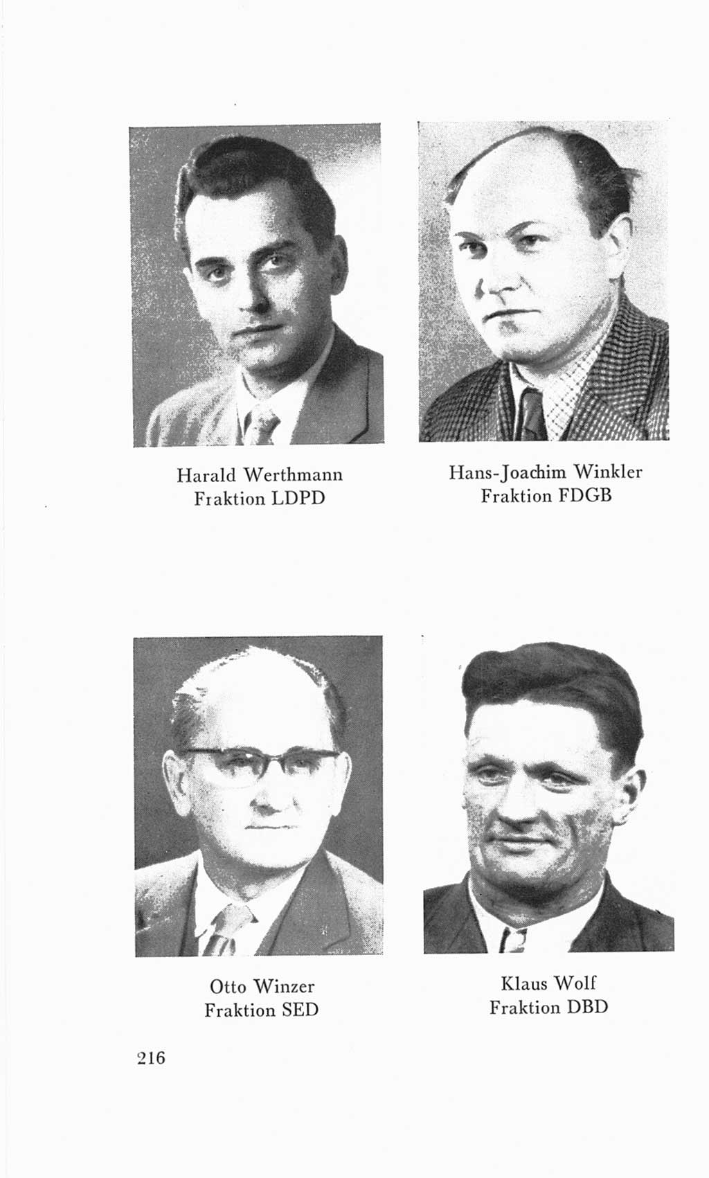 Handbuch der Volkskammer (VK) der Deutschen Demokratischen Republik (DDR), 3. Wahlperiode 1958-1963, Seite 216 (Hdb. VK. DDR 3. WP. 1958-1963, S. 216)