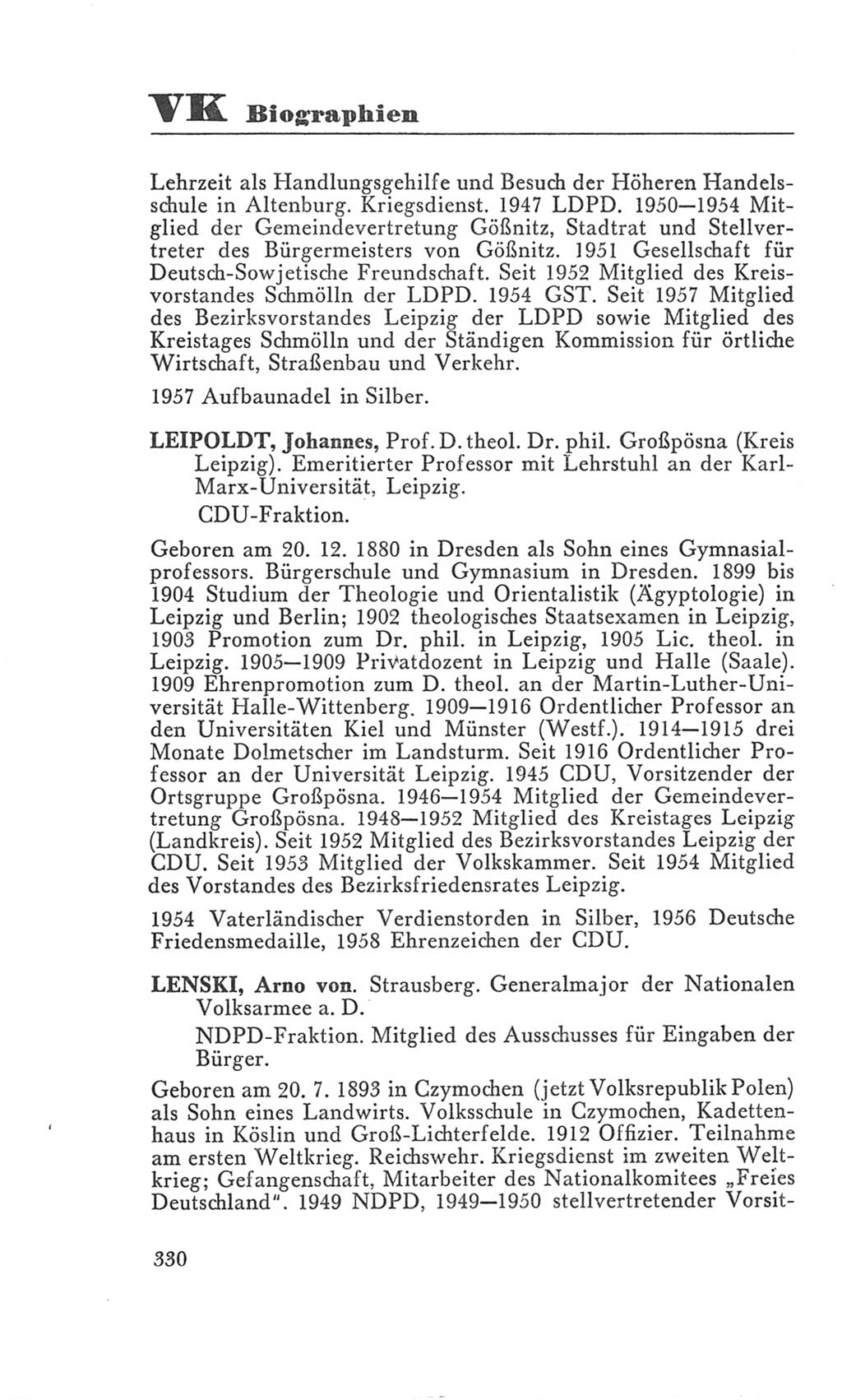 Handbuch der Volkskammer (VK) der Deutschen Demokratischen Republik (DDR), 3. Wahlperiode 1958-1963, Seite 330 (Hdb. VK. DDR 3. WP. 1958-1963, S. 330)