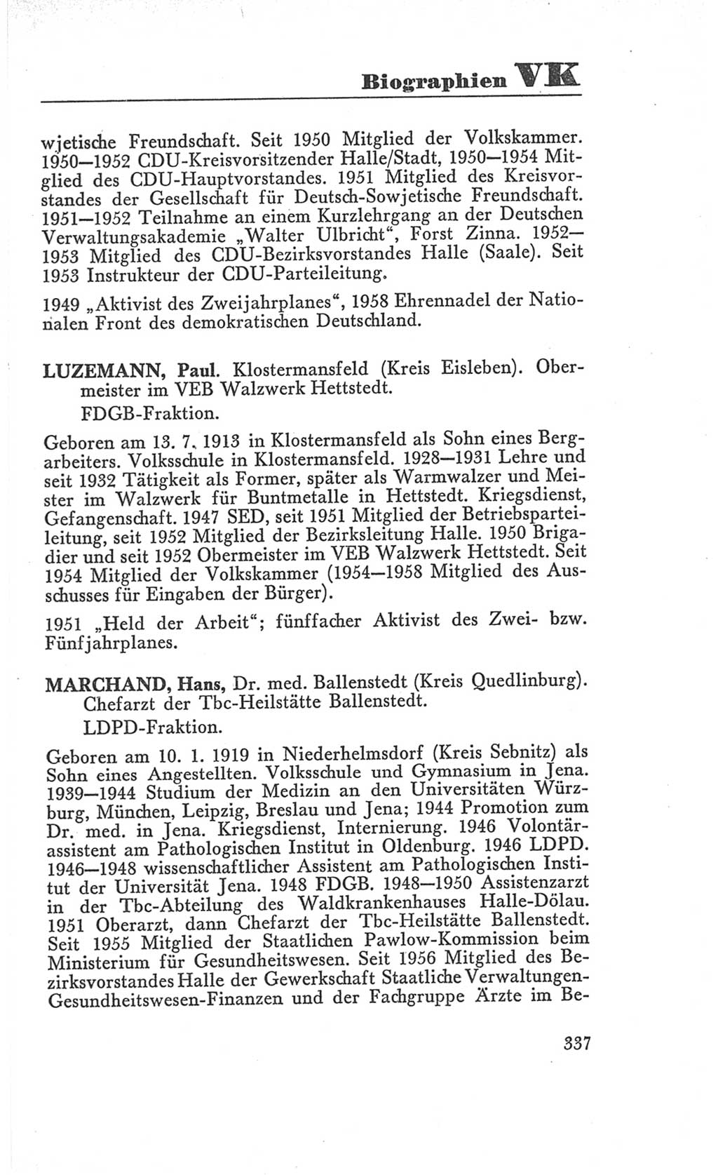 Handbuch der Volkskammer (VK) der Deutschen Demokratischen Republik (DDR), 3. Wahlperiode 1958-1963, Seite 337 (Hdb. VK. DDR 3. WP. 1958-1963, S. 337)