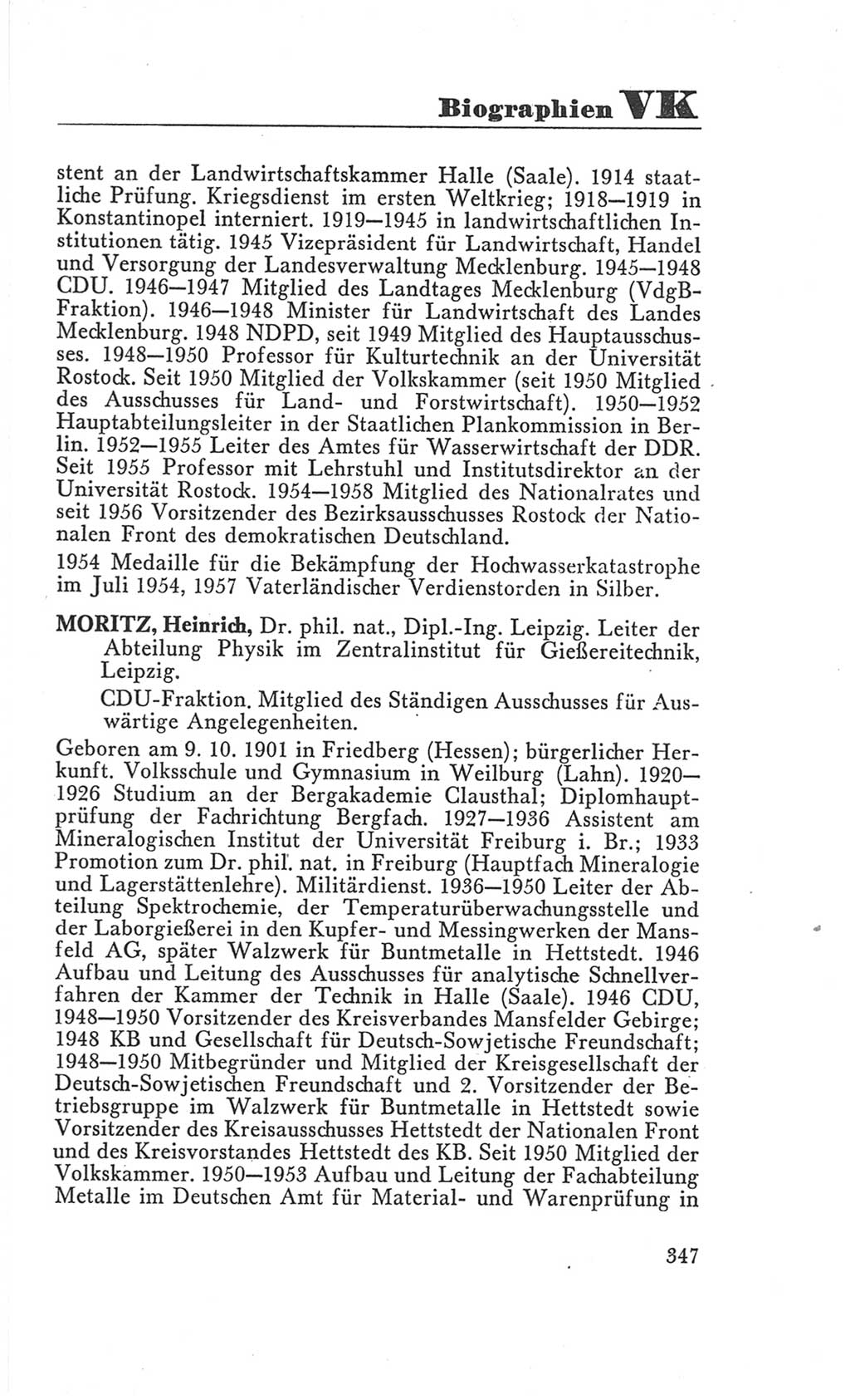 Handbuch der Volkskammer (VK) der Deutschen Demokratischen Republik (DDR), 3. Wahlperiode 1958-1963, Seite 347 (Hdb. VK. DDR 3. WP. 1958-1963, S. 347)