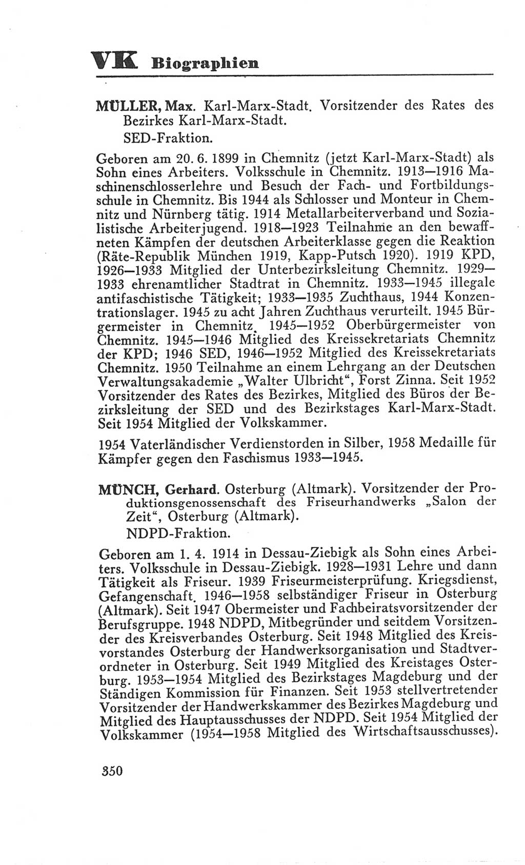 Handbuch der Volkskammer (VK) der Deutschen Demokratischen Republik (DDR), 3. Wahlperiode 1958-1963, Seite 350 (Hdb. VK. DDR 3. WP. 1958-1963, S. 350)