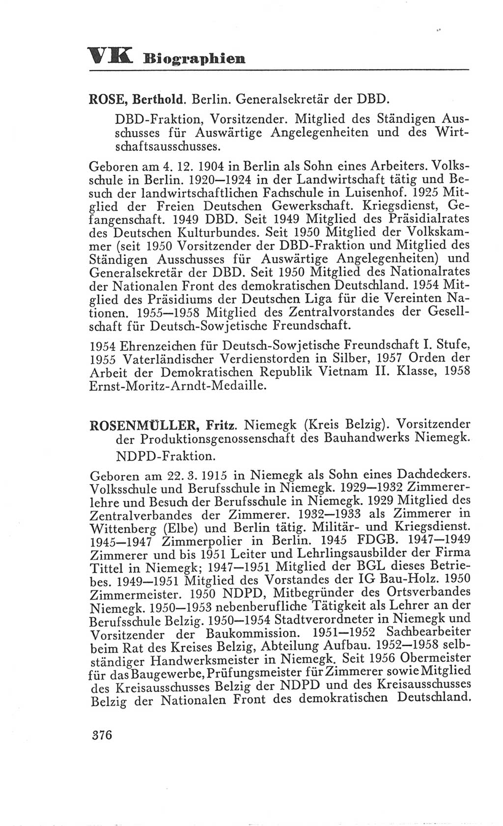 Handbuch der Volkskammer (VK) der Deutschen Demokratischen Republik (DDR), 3. Wahlperiode 1958-1963, Seite 376 (Hdb. VK. DDR 3. WP. 1958-1963, S. 376)