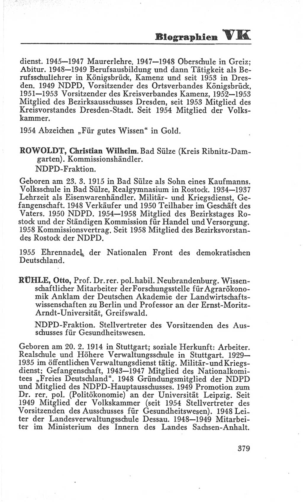 Handbuch der Volkskammer (VK) der Deutschen Demokratischen Republik (DDR), 3. Wahlperiode 1958-1963, Seite 379 (Hdb. VK. DDR 3. WP. 1958-1963, S. 379)