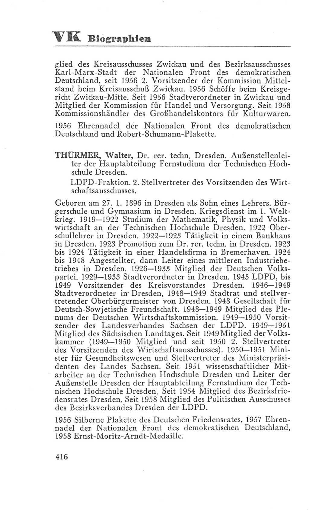 Handbuch der Volkskammer (VK) der Deutschen Demokratischen Republik (DDR), 3. Wahlperiode 1958-1963, Seite 416 (Hdb. VK. DDR 3. WP. 1958-1963, S. 416)