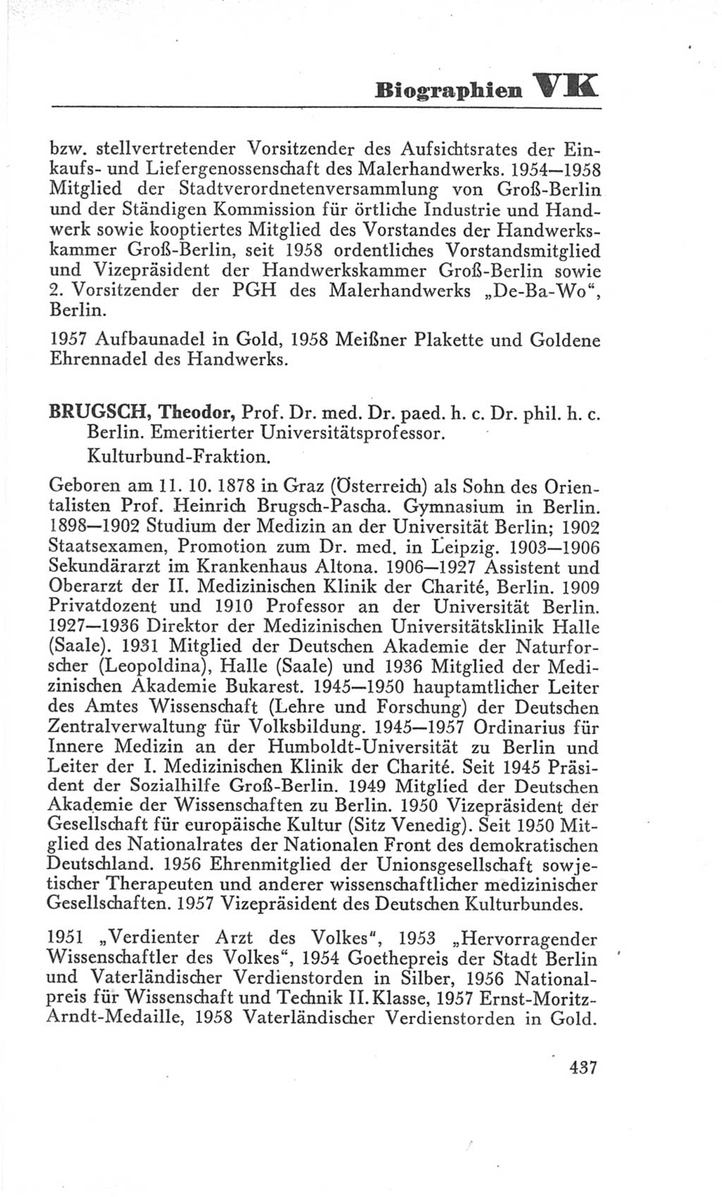 Handbuch der Volkskammer (VK) der Deutschen Demokratischen Republik (DDR), 3. Wahlperiode 1958-1963, Seite 437 (Hdb. VK. DDR 3. WP. 1958-1963, S. 437)