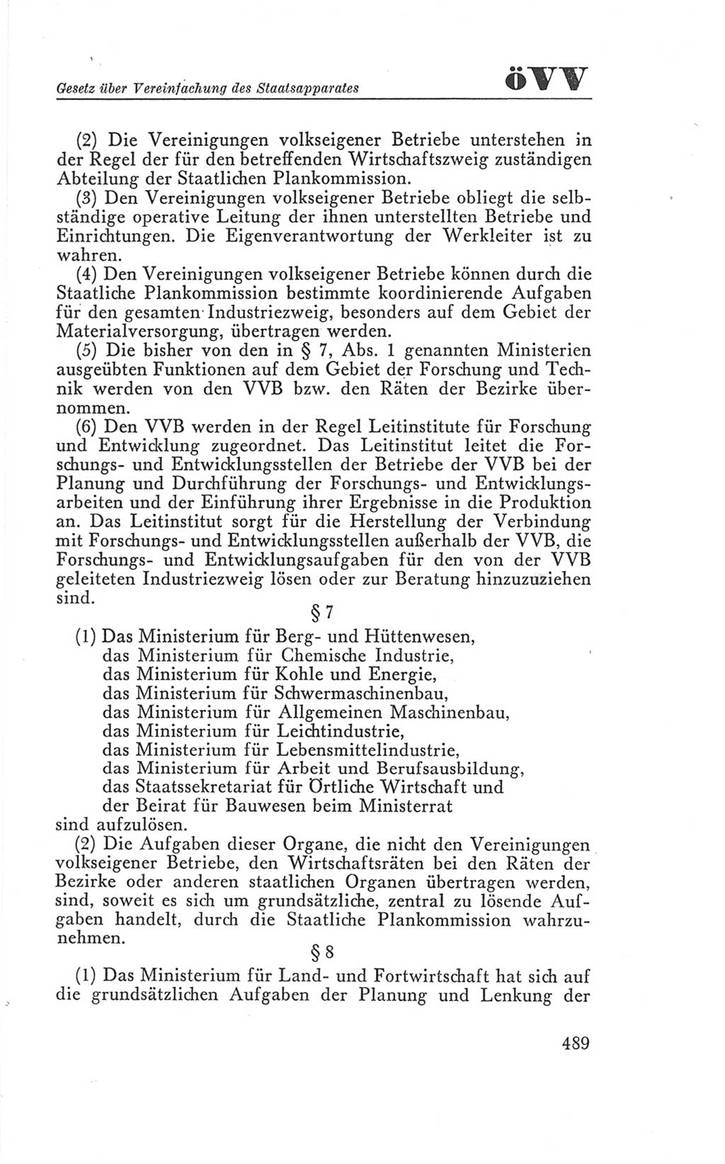 Handbuch der Volkskammer (VK) der Deutschen Demokratischen Republik (DDR), 3. Wahlperiode 1958-1963, Seite 489 (Hdb. VK. DDR 3. WP. 1958-1963, S. 489)