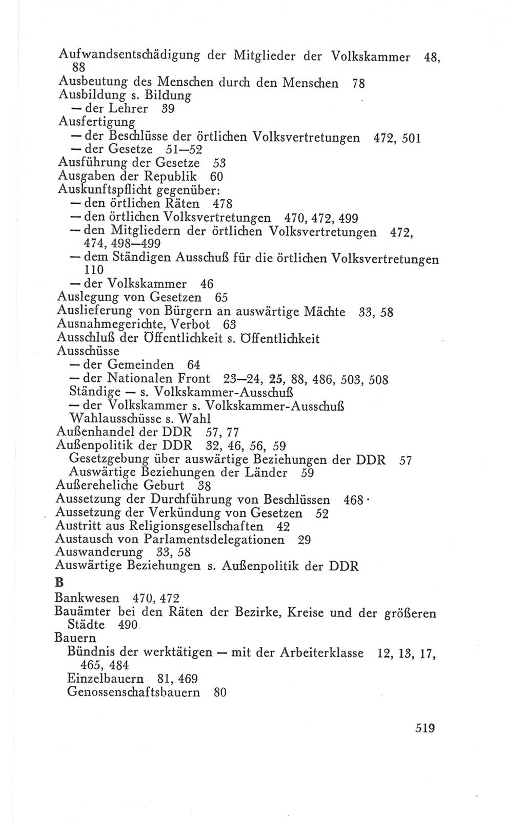 Handbuch der Volkskammer (VK) der Deutschen Demokratischen Republik (DDR), 3. Wahlperiode 1958-1963, Seite 519 (Hdb. VK. DDR 3. WP. 1958-1963, S. 519)
