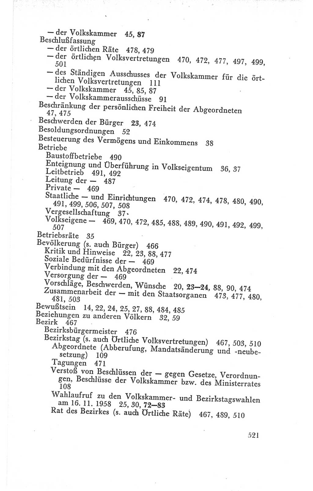 Handbuch der Volkskammer (VK) der Deutschen Demokratischen Republik (DDR), 3. Wahlperiode 1958-1963, Seite 521 (Hdb. VK. DDR 3. WP. 1958-1963, S. 521)