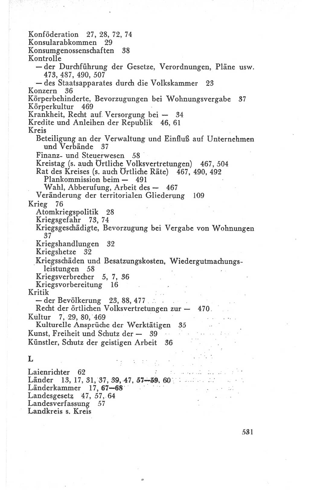 Handbuch der Volkskammer (VK) der Deutschen Demokratischen Republik (DDR), 3. Wahlperiode 1958-1963, Seite 531 (Hdb. VK. DDR 3. WP. 1958-1963, S. 531)