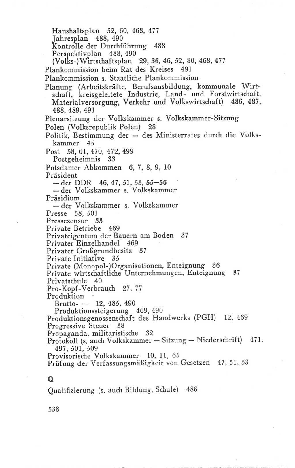 Handbuch der Volkskammer (VK) der Deutschen Demokratischen Republik (DDR), 3. Wahlperiode 1958-1963, Seite 538 (Hdb. VK. DDR 3. WP. 1958-1963, S. 538)
