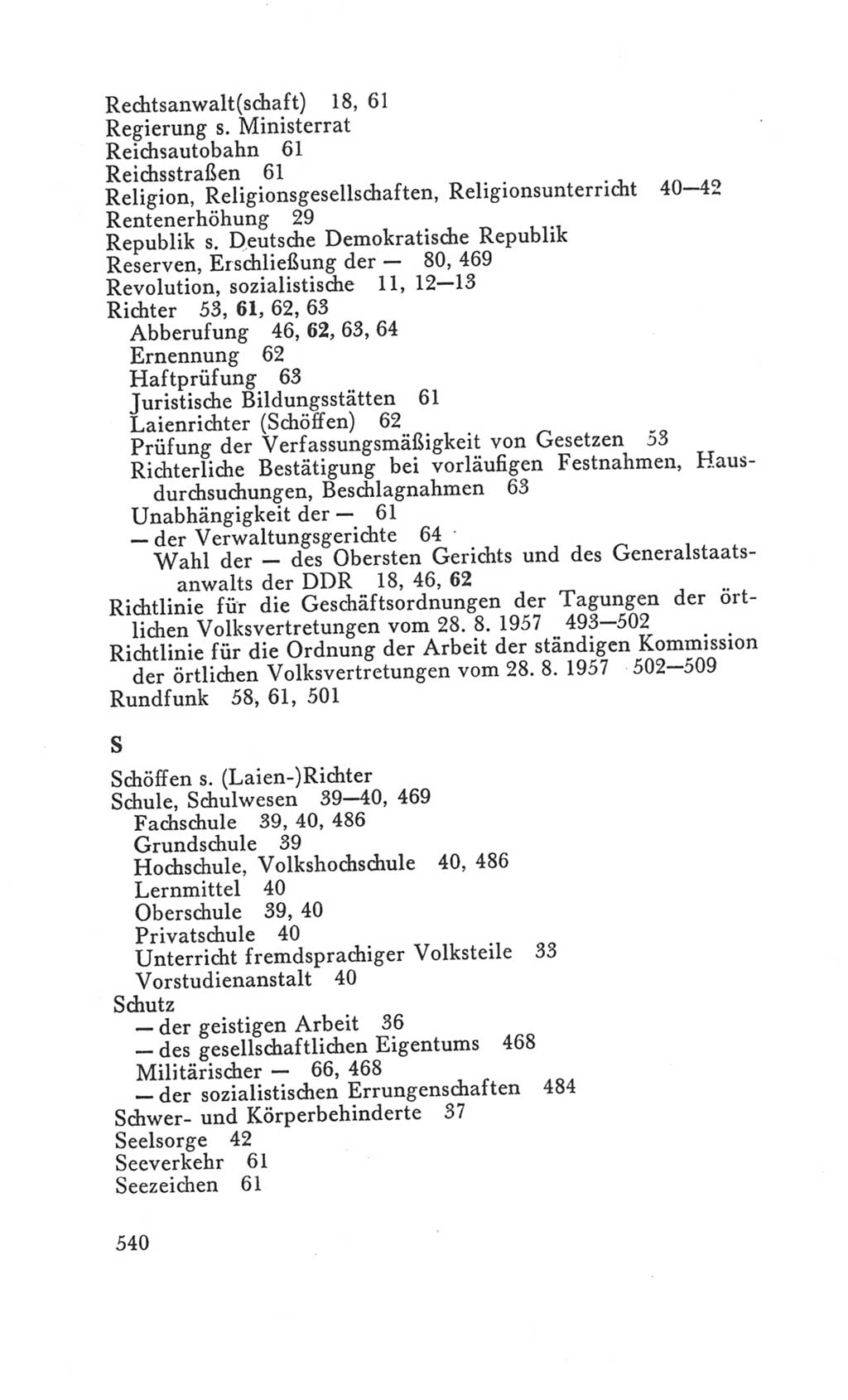 Handbuch der Volkskammer (VK) der Deutschen Demokratischen Republik (DDR), 3. Wahlperiode 1958-1963, Seite 540 (Hdb. VK. DDR 3. WP. 1958-1963, S. 540)