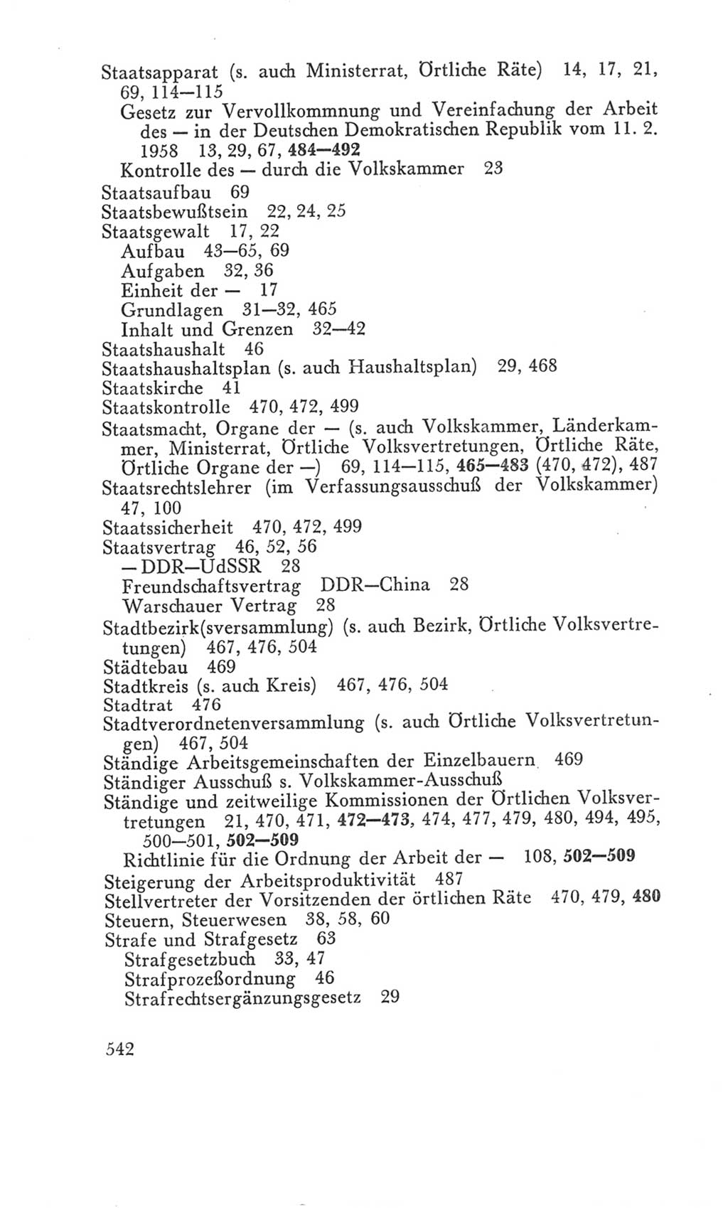 Handbuch der Volkskammer (VK) der Deutschen Demokratischen Republik (DDR), 3. Wahlperiode 1958-1963, Seite 542 (Hdb. VK. DDR 3. WP. 1958-1963, S. 542)