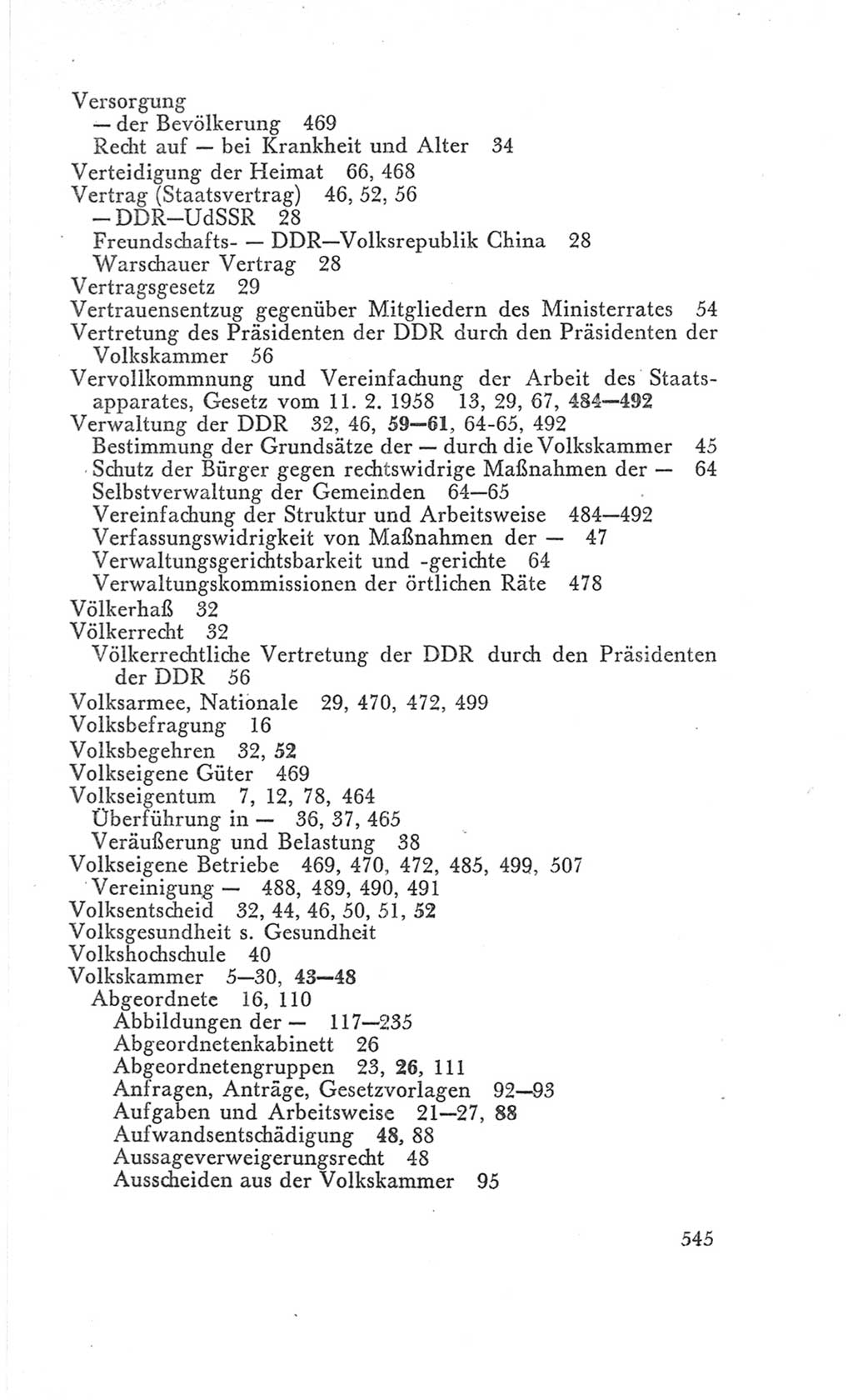 Handbuch der Volkskammer (VK) der Deutschen Demokratischen Republik (DDR), 3. Wahlperiode 1958-1963, Seite 545 (Hdb. VK. DDR 3. WP. 1958-1963, S. 545)