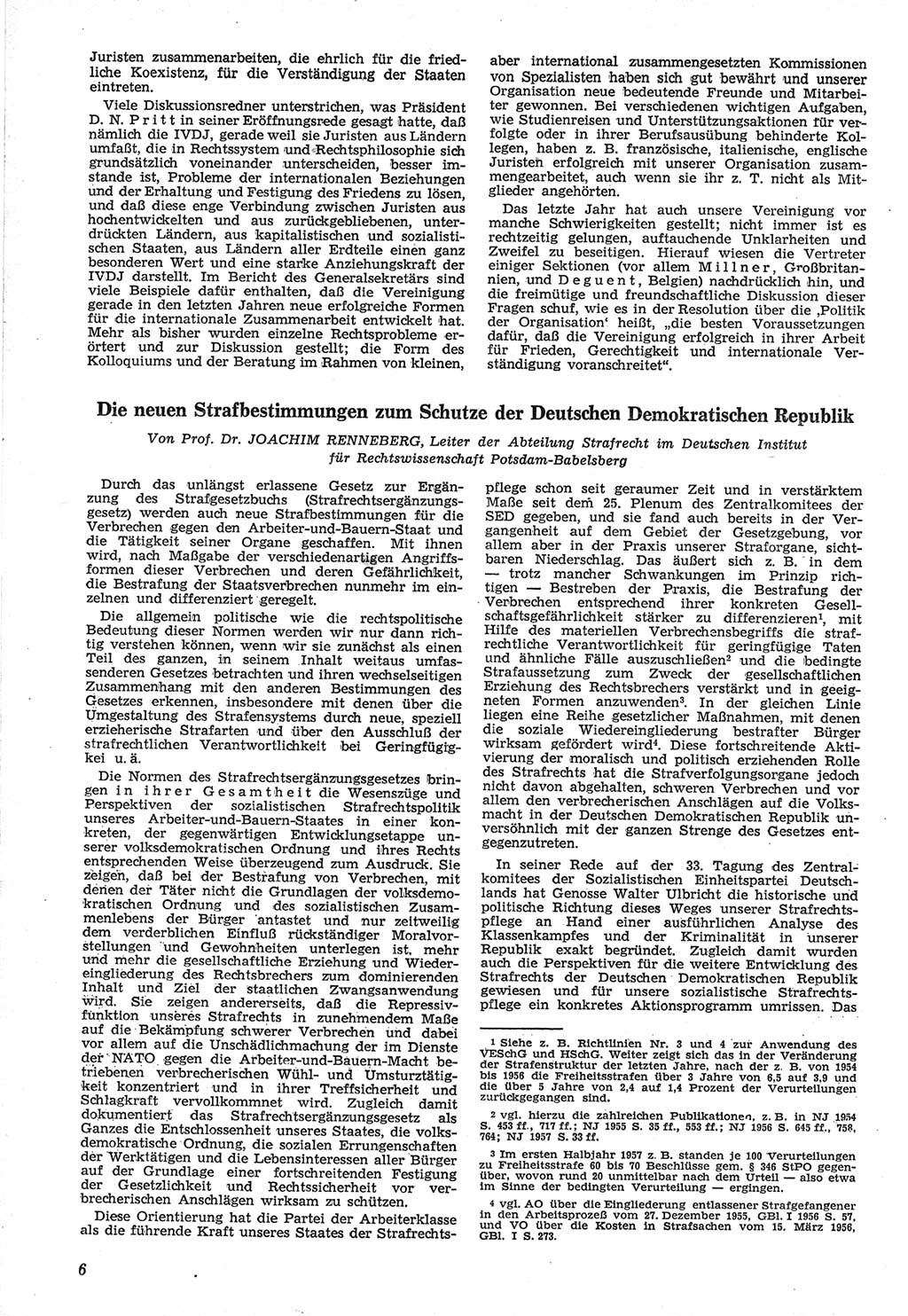 Neue Justiz (NJ), Zeitschrift für Recht und Rechtswissenschaft [Deutsche Demokratische Republik (DDR)], 12. Jahrgang 1958, Seite 6 (NJ DDR 1958, S. 6)