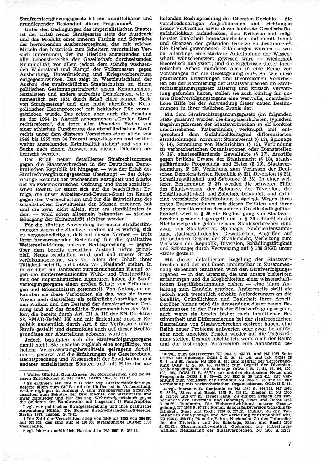 Neue Justiz (NJ), Zeitschrift für Recht und Rechtswissenschaft [Deutsche Demokratische Republik (DDR)], 12. Jahrgang 1958, Seite 7 (NJ DDR 1958, S. 7)