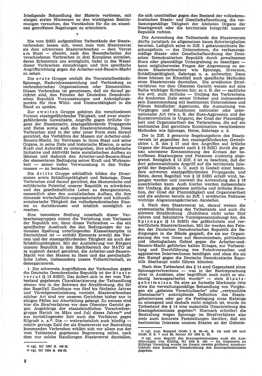 Neue Justiz (NJ), Zeitschrift für Recht und Rechtswissenschaft [Deutsche Demokratische Republik (DDR)], 12. Jahrgang 1958, Seite 8 (NJ DDR 1958, S. 8)