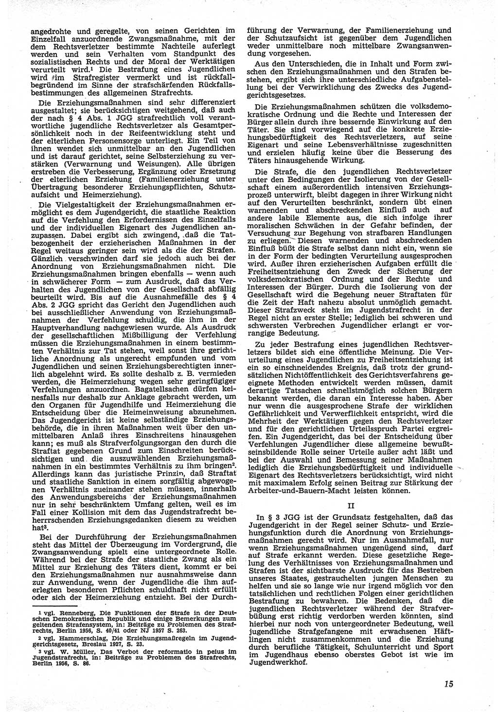 Neue Justiz (NJ), Zeitschrift für Recht und Rechtswissenschaft [Deutsche Demokratische Republik (DDR)], 12. Jahrgang 1958, Seite 15 (NJ DDR 1958, S. 15)