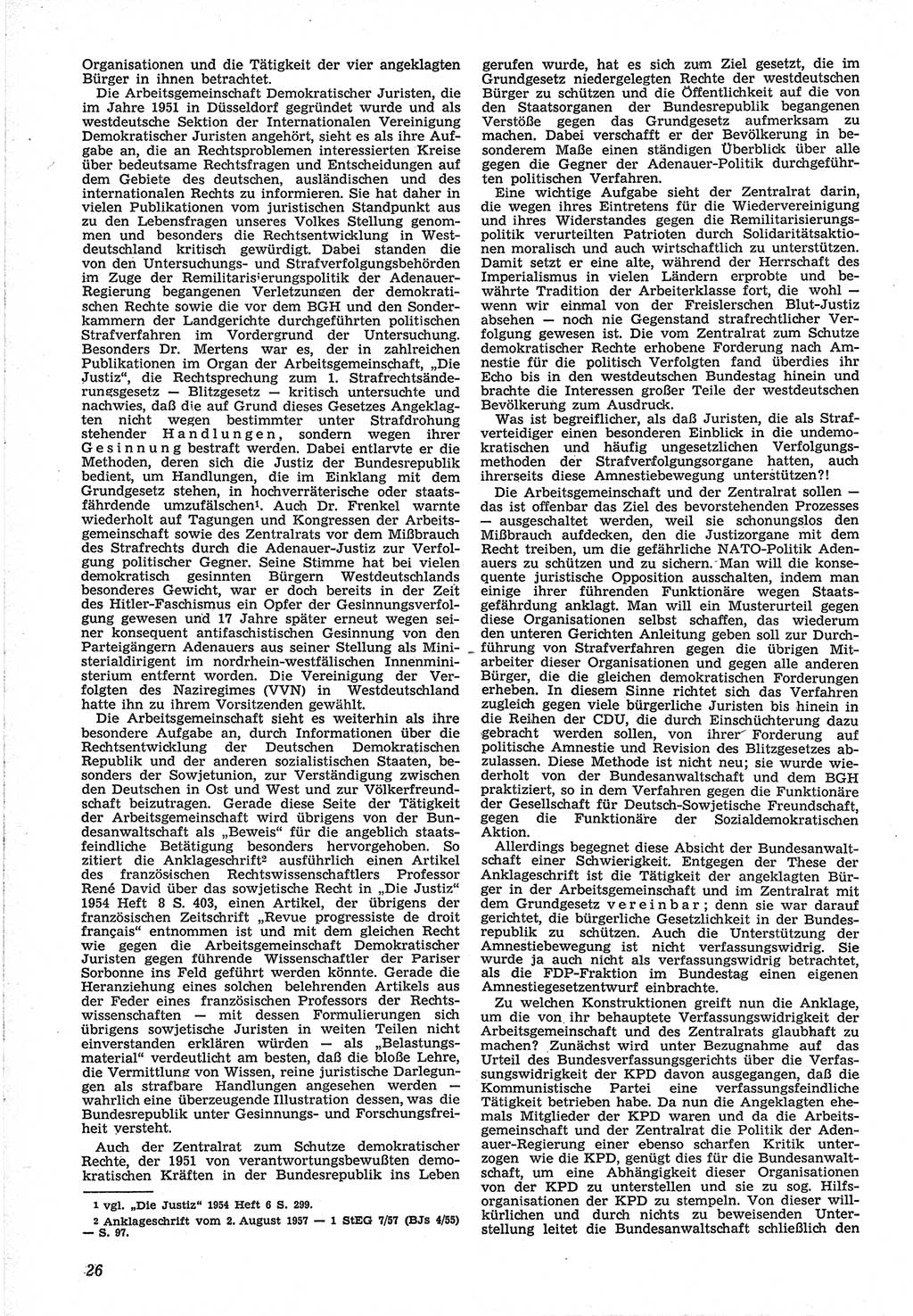 Neue Justiz (NJ), Zeitschrift für Recht und Rechtswissenschaft [Deutsche Demokratische Republik (DDR)], 12. Jahrgang 1958, Seite 26 (NJ DDR 1958, S. 26)