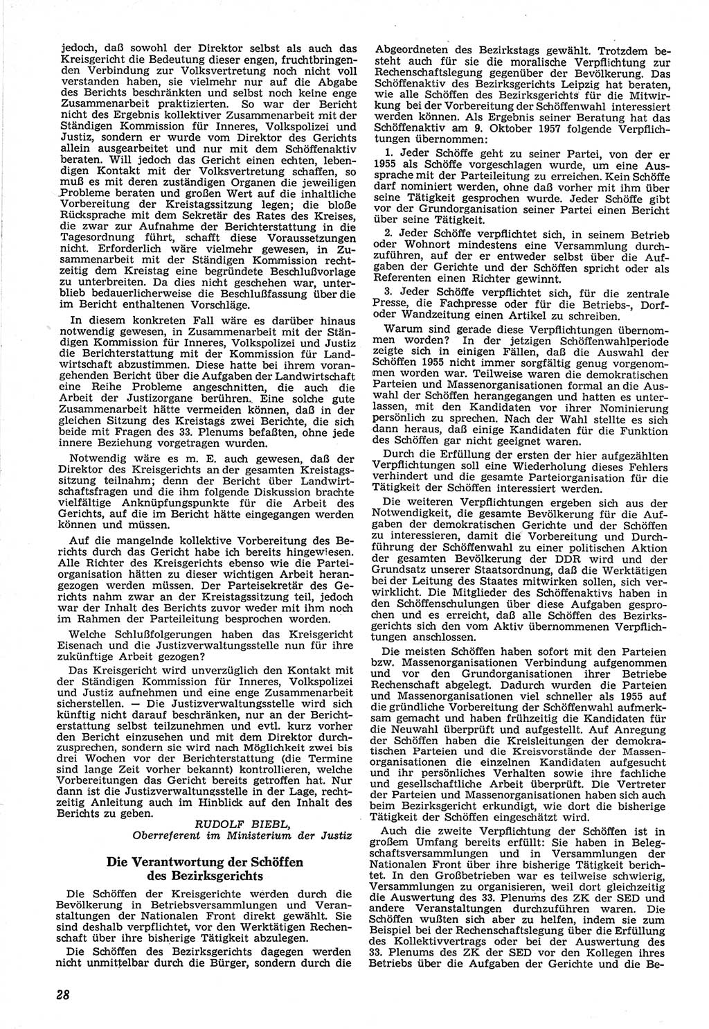 Neue Justiz (NJ), Zeitschrift für Recht und Rechtswissenschaft [Deutsche Demokratische Republik (DDR)], 12. Jahrgang 1958, Seite 28 (NJ DDR 1958, S. 28)