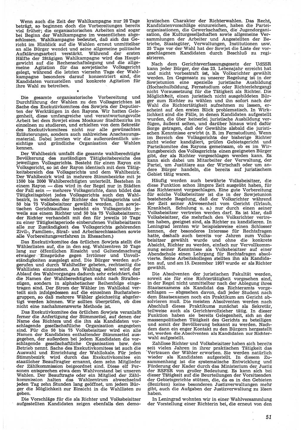 Neue Justiz (NJ), Zeitschrift für Recht und Rechtswissenschaft [Deutsche Demokratische Republik (DDR)], 12. Jahrgang 1958, Seite 51 (NJ DDR 1958, S. 51)