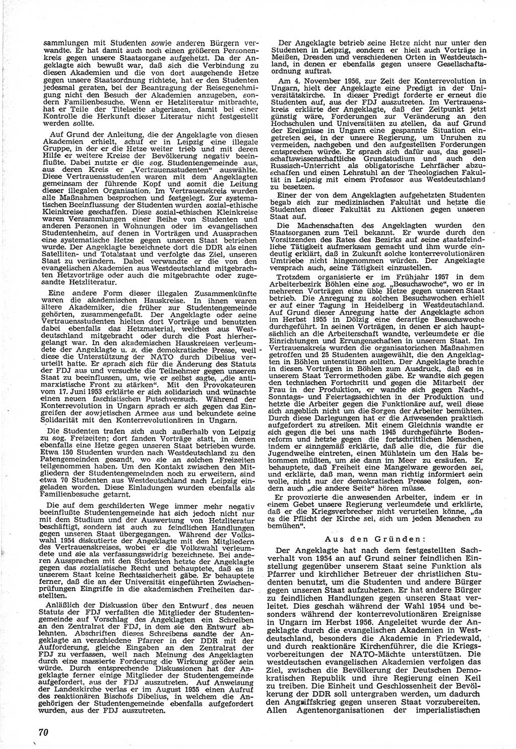 Neue Justiz (NJ), Zeitschrift für Recht und Rechtswissenschaft [Deutsche Demokratische Republik (DDR)], 12. Jahrgang 1958, Seite 70 (NJ DDR 1958, S. 70)