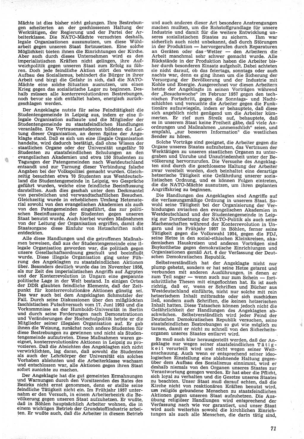 Neue Justiz (NJ), Zeitschrift für Recht und Rechtswissenschaft [Deutsche Demokratische Republik (DDR)], 12. Jahrgang 1958, Seite 71 (NJ DDR 1958, S. 71)