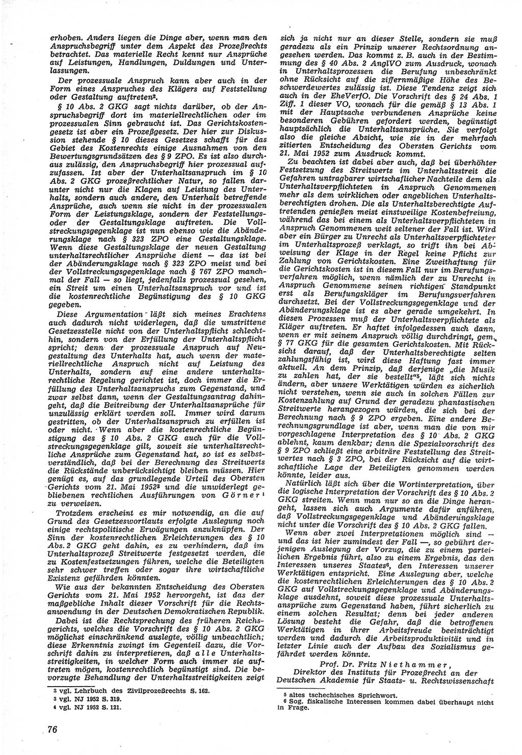 Neue Justiz (NJ), Zeitschrift für Recht und Rechtswissenschaft [Deutsche Demokratische Republik (DDR)], 12. Jahrgang 1958, Seite 76 (NJ DDR 1958, S. 76)