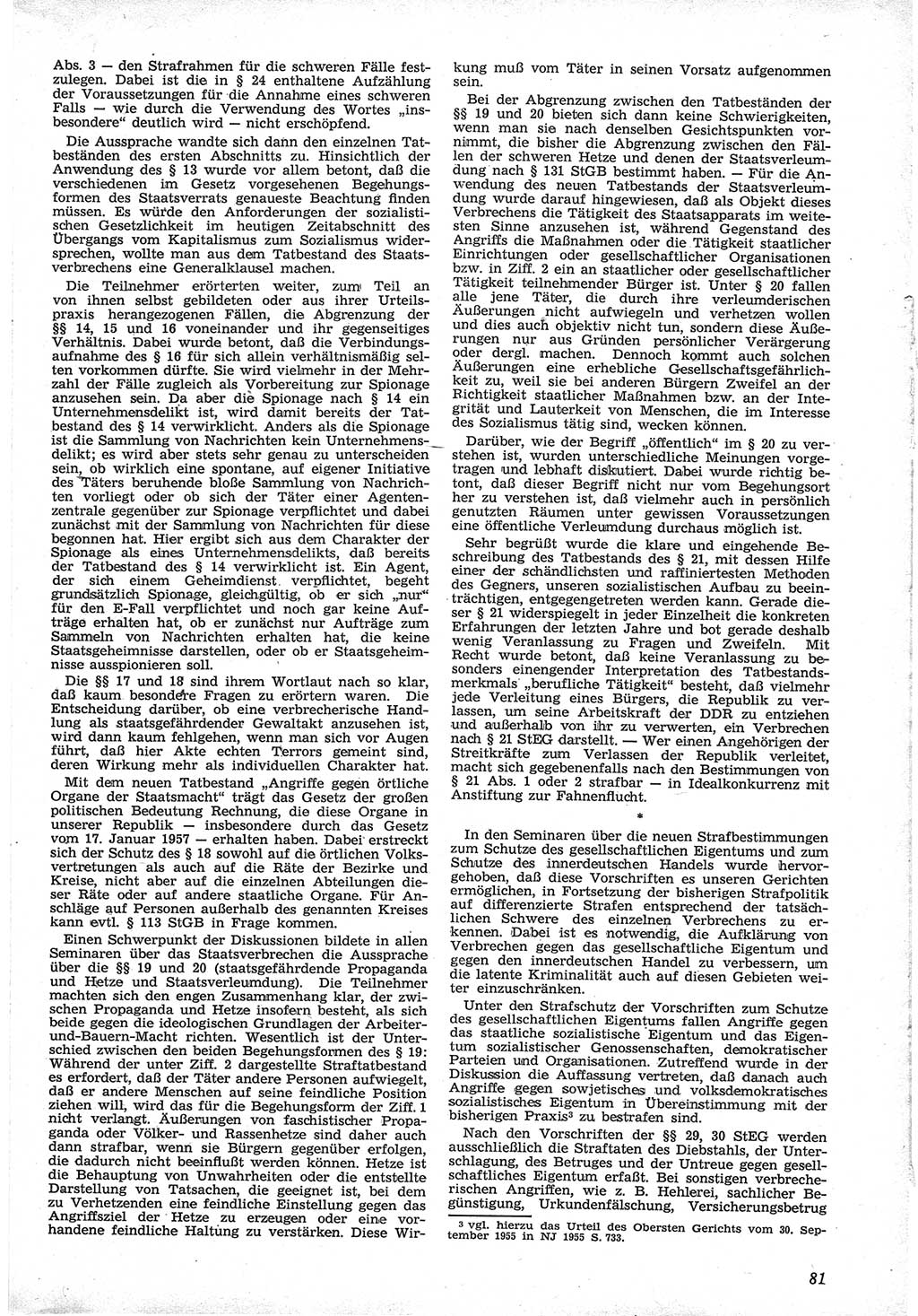 Neue Justiz (NJ), Zeitschrift für Recht und Rechtswissenschaft [Deutsche Demokratische Republik (DDR)], 12. Jahrgang 1958, Seite 81 (NJ DDR 1958, S. 81)