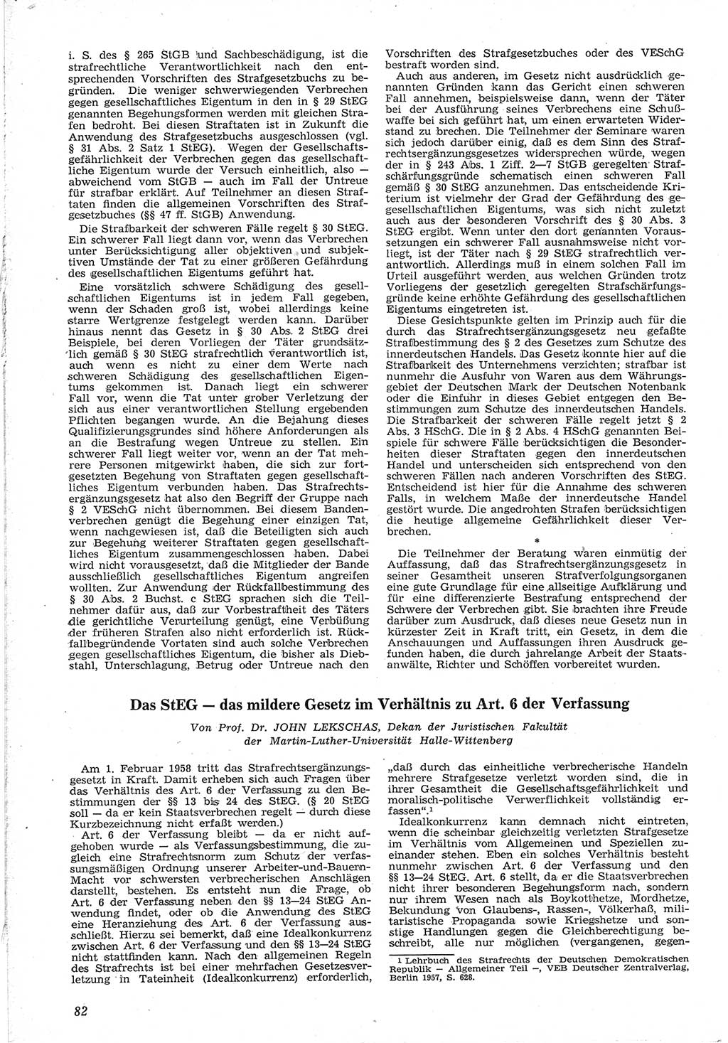 Neue Justiz (NJ), Zeitschrift für Recht und Rechtswissenschaft [Deutsche Demokratische Republik (DDR)], 12. Jahrgang 1958, Seite 82 (NJ DDR 1958, S. 82)