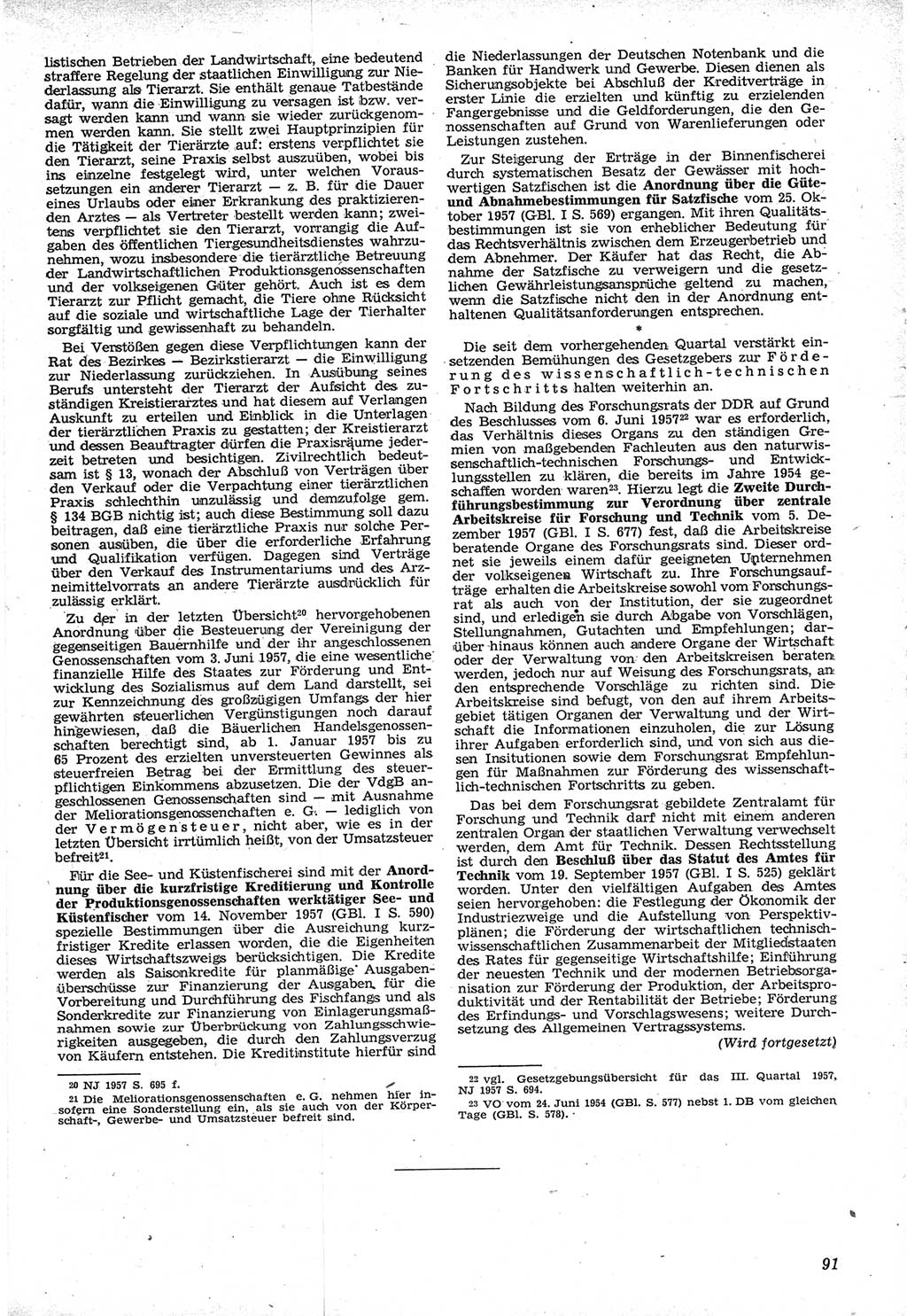 Neue Justiz (NJ), Zeitschrift für Recht und Rechtswissenschaft [Deutsche Demokratische Republik (DDR)], 12. Jahrgang 1958, Seite 91 (NJ DDR 1958, S. 91)
