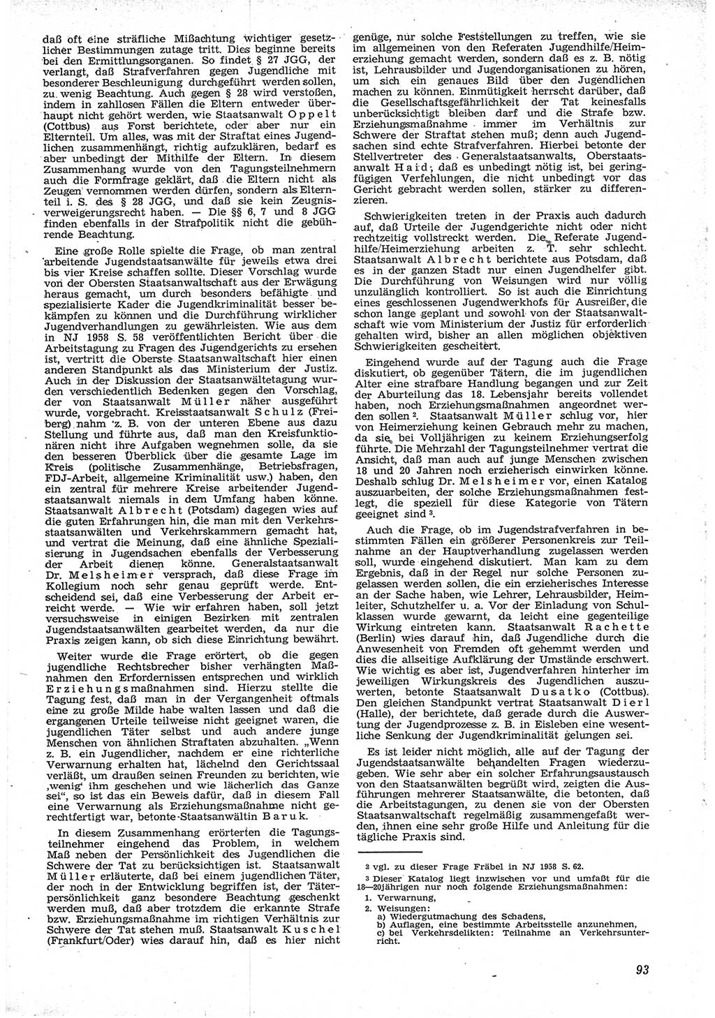 Neue Justiz (NJ), Zeitschrift für Recht und Rechtswissenschaft [Deutsche Demokratische Republik (DDR)], 12. Jahrgang 1958, Seite 93 (NJ DDR 1958, S. 93)