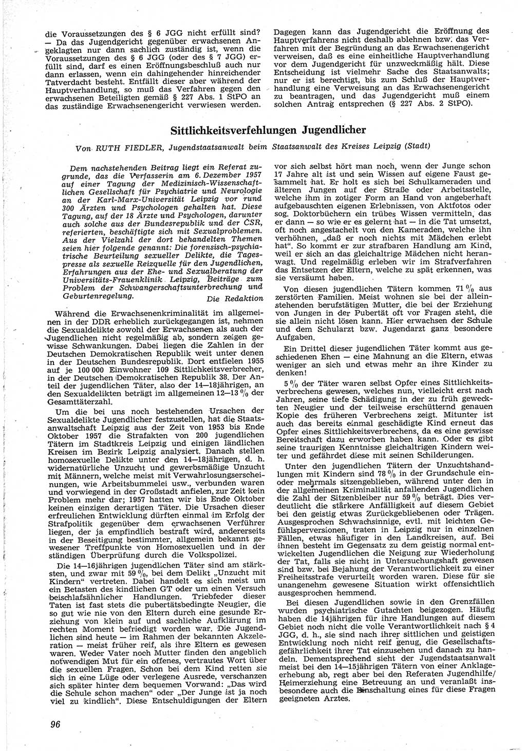 Neue Justiz (NJ), Zeitschrift für Recht und Rechtswissenschaft [Deutsche Demokratische Republik (DDR)], 12. Jahrgang 1958, Seite 96 (NJ DDR 1958, S. 96)