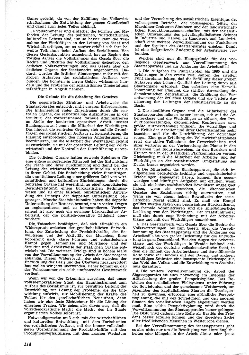 Neue Justiz (NJ), Zeitschrift für Recht und Rechtswissenschaft [Deutsche Demokratische Republik (DDR)], 12. Jahrgang 1958, Seite 114 (NJ DDR 1958, S. 114)