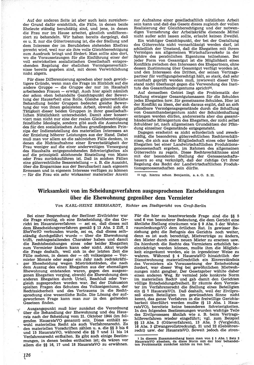 Neue Justiz (NJ), Zeitschrift für Recht und Rechtswissenschaft [Deutsche Demokratische Republik (DDR)], 12. Jahrgang 1958, Seite 126 (NJ DDR 1958, S. 126)