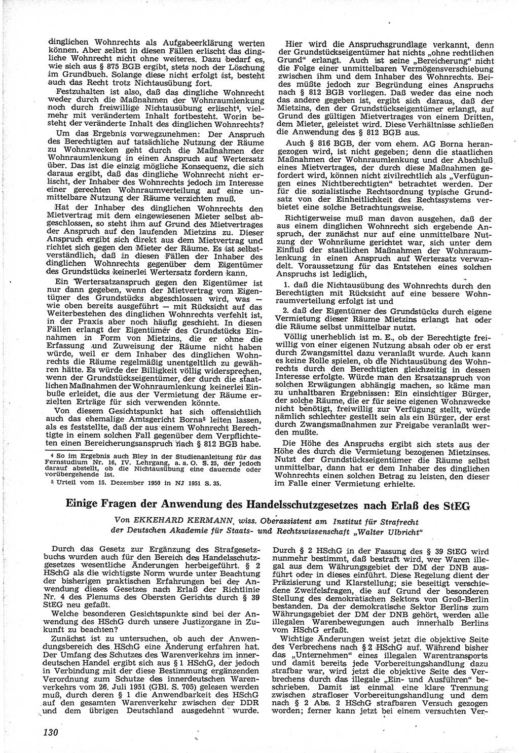 Neue Justiz (NJ), Zeitschrift für Recht und Rechtswissenschaft [Deutsche Demokratische Republik (DDR)], 12. Jahrgang 1958, Seite 130 (NJ DDR 1958, S. 130)