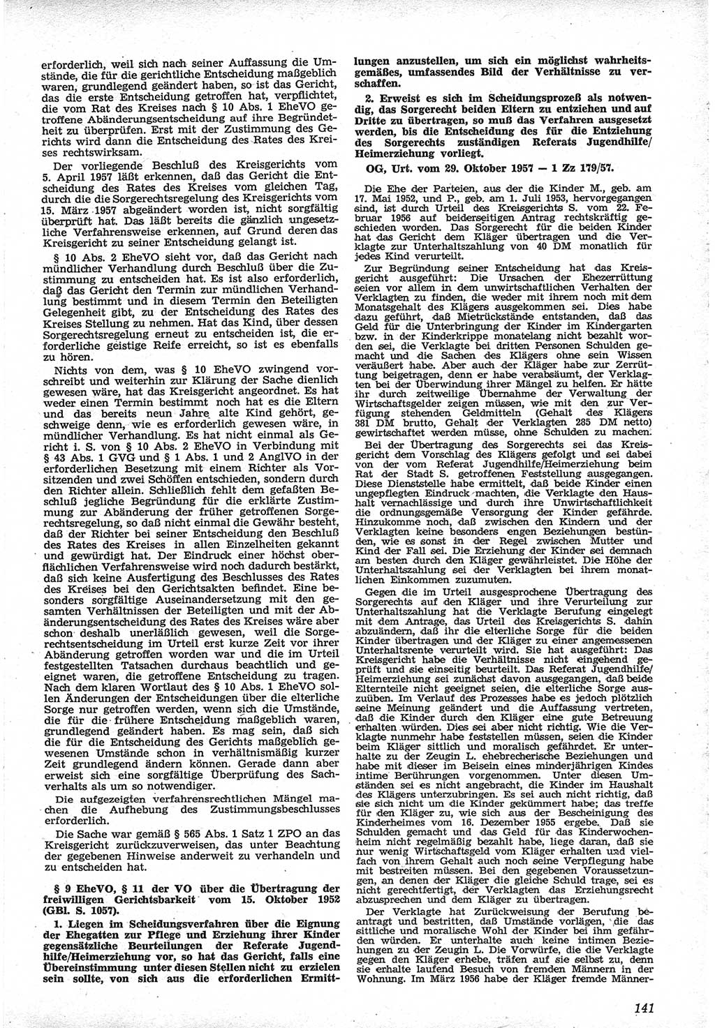 Neue Justiz (NJ), Zeitschrift für Recht und Rechtswissenschaft [Deutsche Demokratische Republik (DDR)], 12. Jahrgang 1958, Seite 141 (NJ DDR 1958, S. 141)