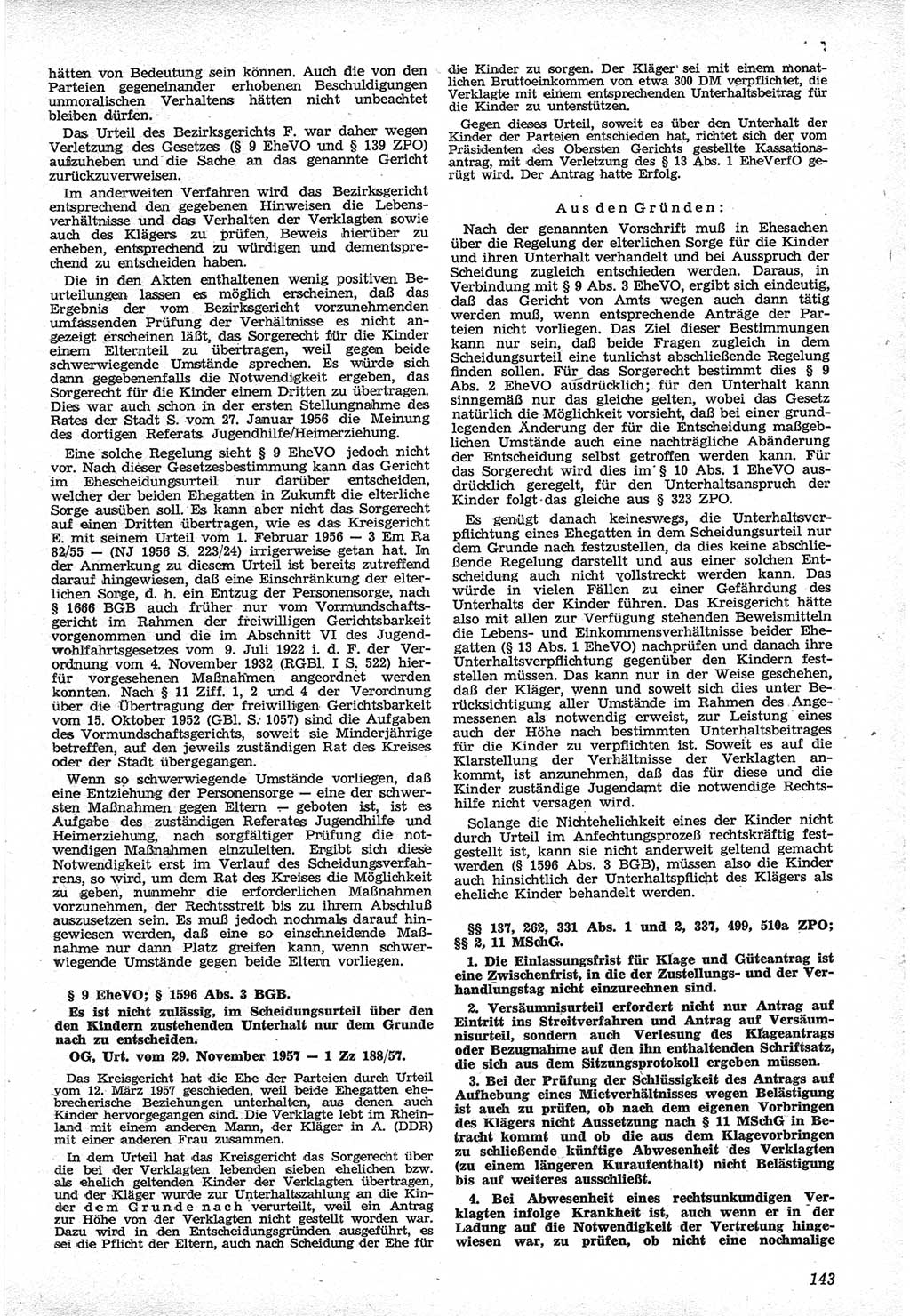 Neue Justiz (NJ), Zeitschrift für Recht und Rechtswissenschaft [Deutsche Demokratische Republik (DDR)], 12. Jahrgang 1958, Seite 143 (NJ DDR 1958, S. 143)