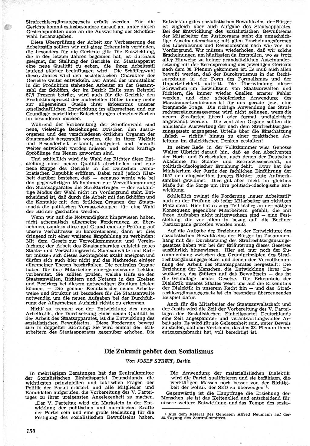 Neue Justiz (NJ), Zeitschrift für Recht und Rechtswissenschaft [Deutsche Demokratische Republik (DDR)], 12. Jahrgang 1958, Seite 150 (NJ DDR 1958, S. 150)