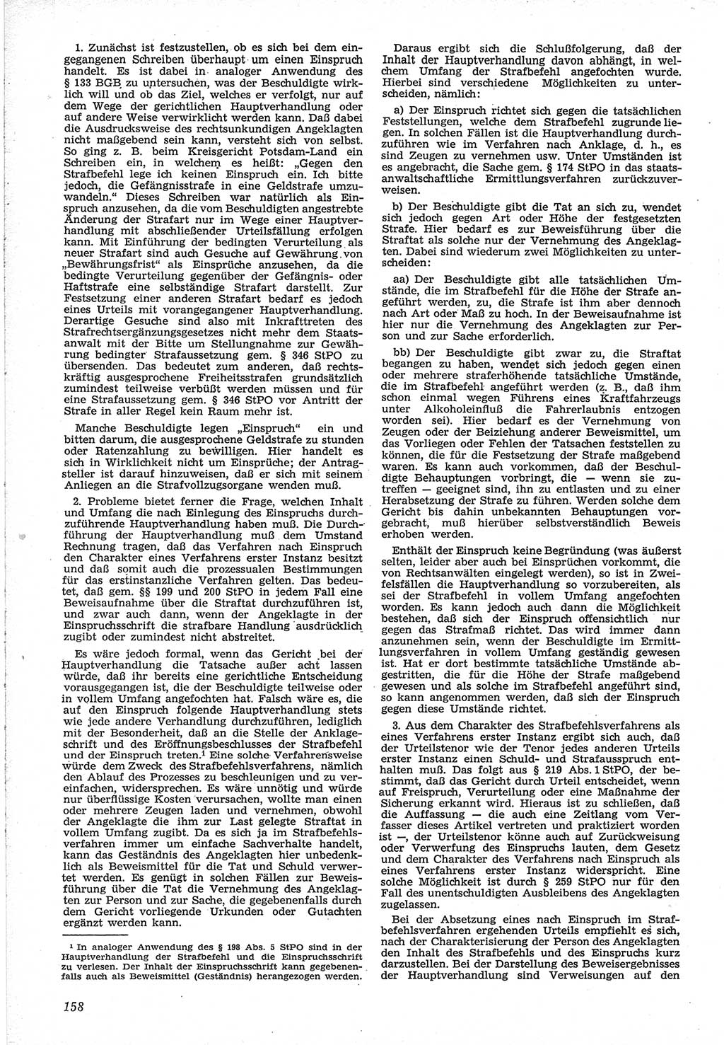 Neue Justiz (NJ), Zeitschrift für Recht und Rechtswissenschaft [Deutsche Demokratische Republik (DDR)], 12. Jahrgang 1958, Seite 158 (NJ DDR 1958, S. 158)