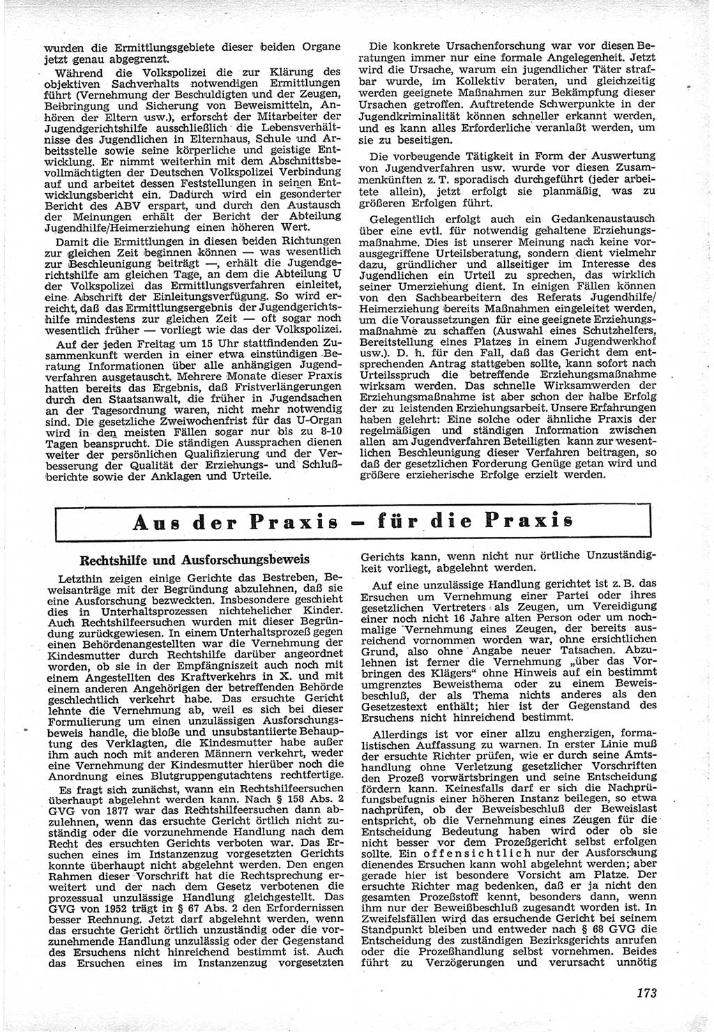 Neue Justiz (NJ), Zeitschrift für Recht und Rechtswissenschaft [Deutsche Demokratische Republik (DDR)], 12. Jahrgang 1958, Seite 173 (NJ DDR 1958, S. 173)