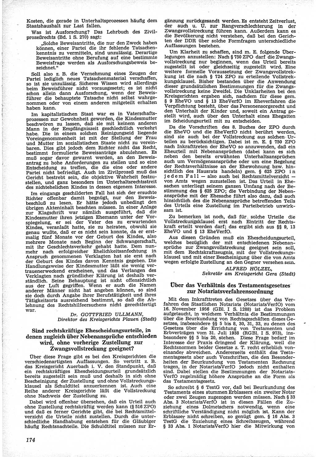 Neue Justiz (NJ), Zeitschrift für Recht und Rechtswissenschaft [Deutsche Demokratische Republik (DDR)], 12. Jahrgang 1958, Seite 174 (NJ DDR 1958, S. 174)