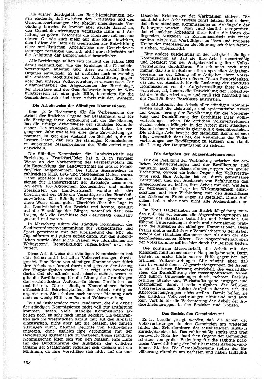 Neue Justiz (NJ), Zeitschrift für Recht und Rechtswissenschaft [Deutsche Demokratische Republik (DDR)], 12. Jahrgang 1958, Seite 188 (NJ DDR 1958, S. 188)