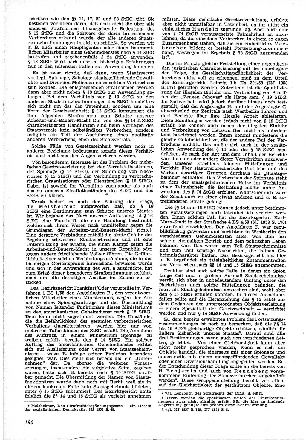 Neue Justiz (NJ), Zeitschrift für Recht und Rechtswissenschaft [Deutsche Demokratische Republik (DDR)], 12. Jahrgang 1958, Seite 190 (NJ DDR 1958, S. 190)