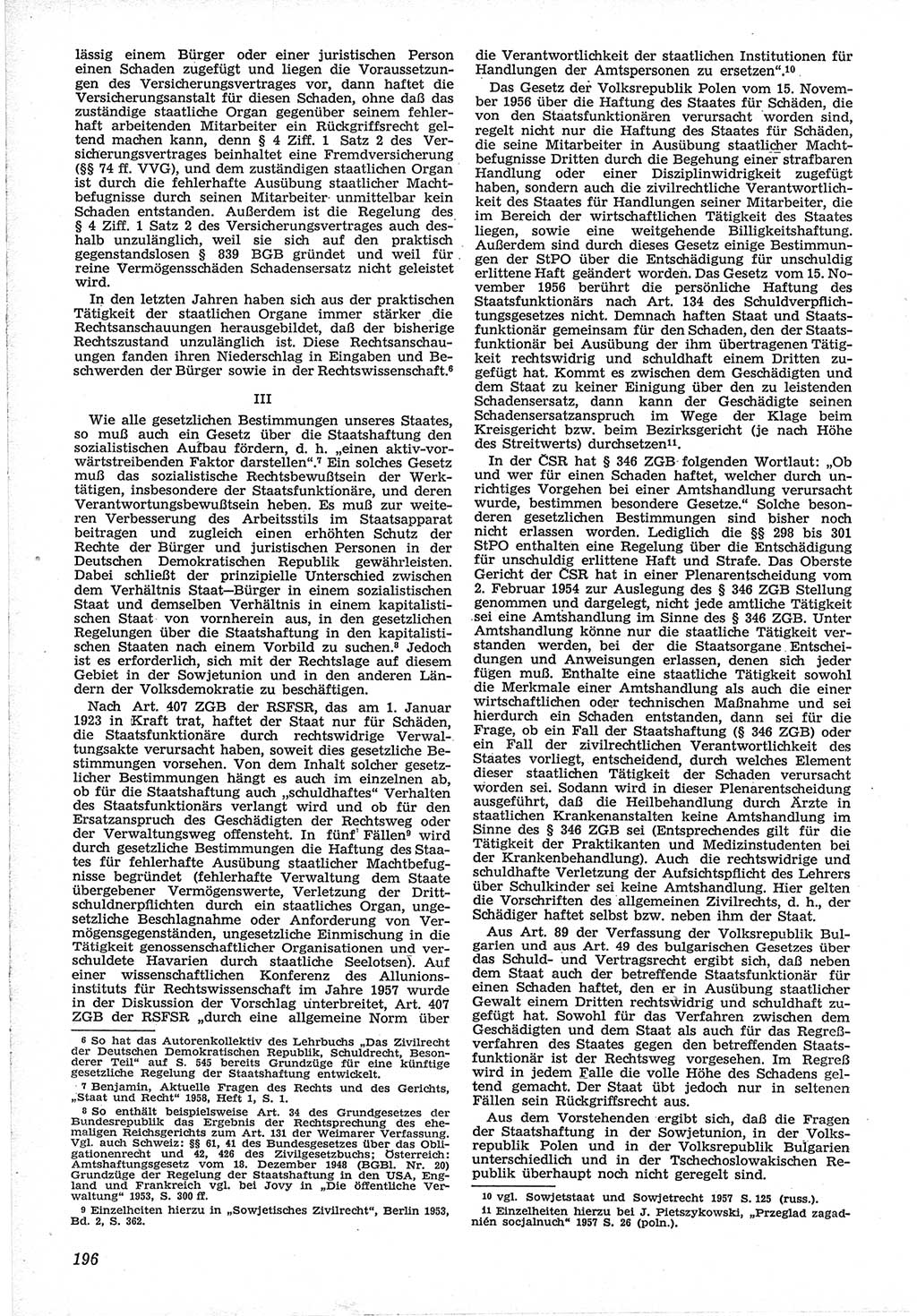 Neue Justiz (NJ), Zeitschrift für Recht und Rechtswissenschaft [Deutsche Demokratische Republik (DDR)], 12. Jahrgang 1958, Seite 196 (NJ DDR 1958, S. 196)
