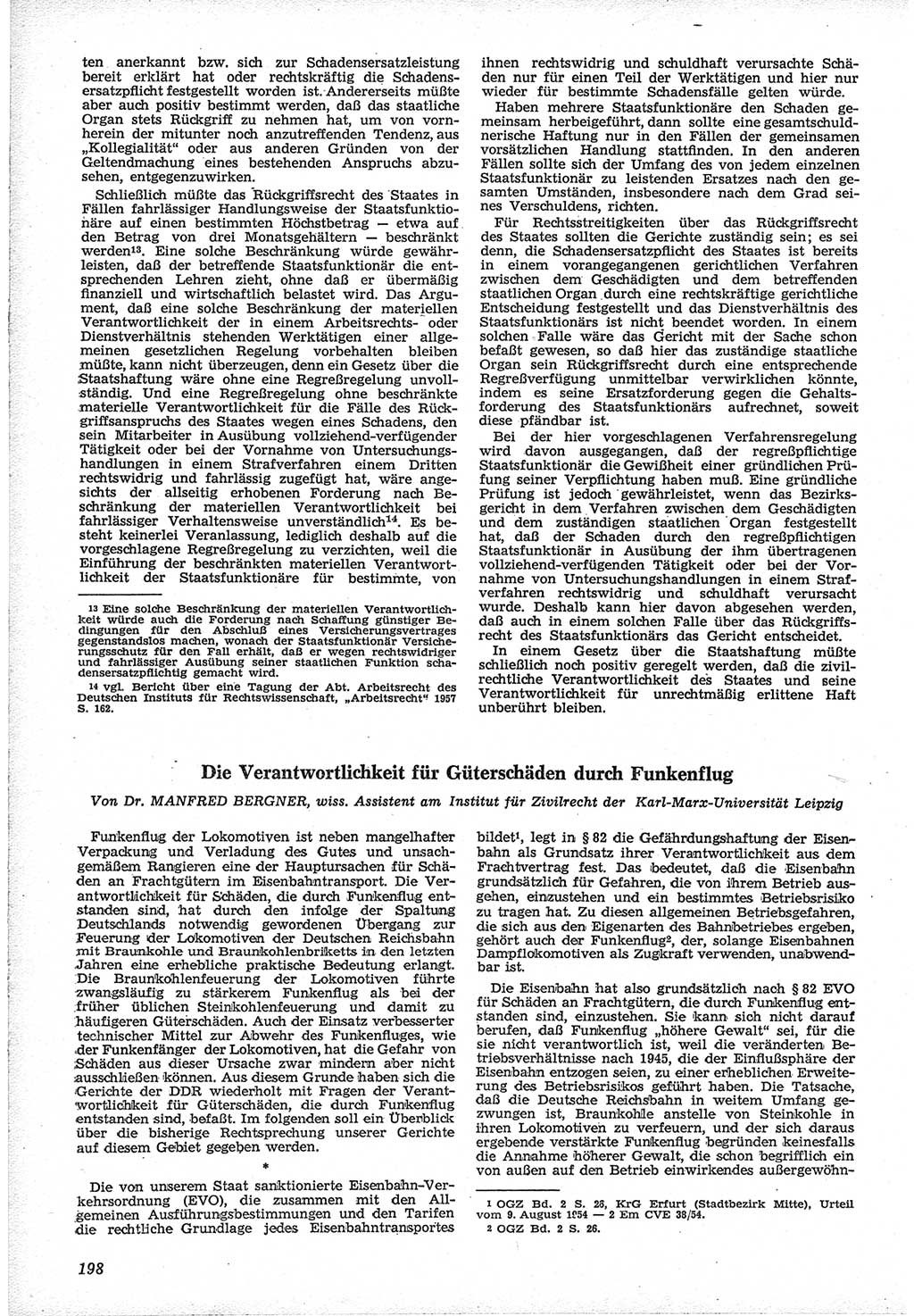 Neue Justiz (NJ), Zeitschrift für Recht und Rechtswissenschaft [Deutsche Demokratische Republik (DDR)], 12. Jahrgang 1958, Seite 198 (NJ DDR 1958, S. 198)